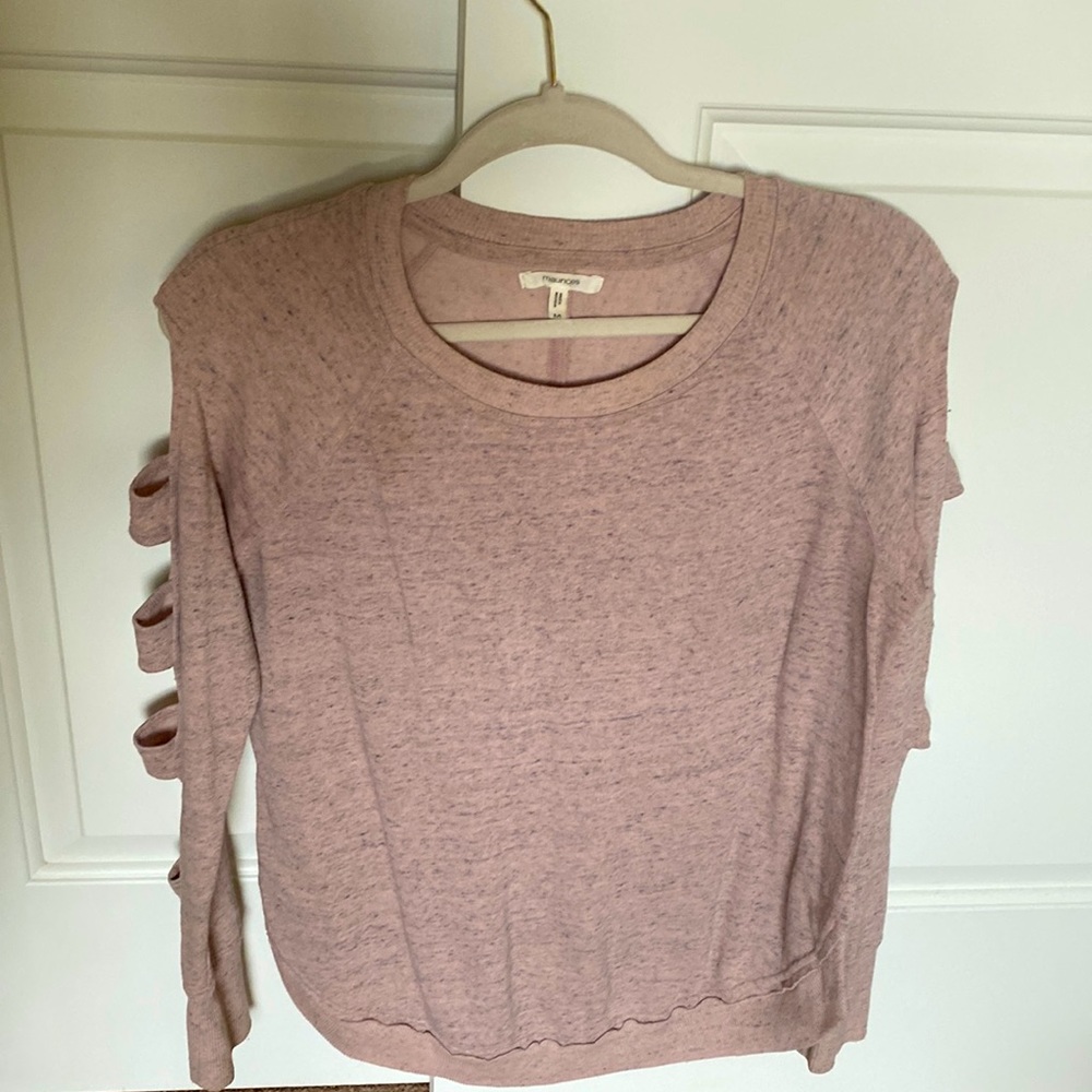 🌸 Lattice Sleeved Pale Pink Sweatshirt 🌸